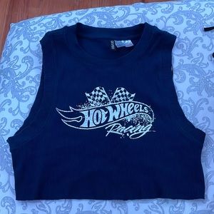 hot wheels blue cropped tank